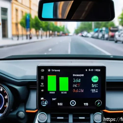 토요타 라브4 플러그인 하이브리드의 배터리 수명 - A detailed close-up of a Toyota RAV4 Plug-in Hybrid dashboard display showing battery health statist...