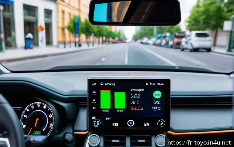 토요타 라브4 플러그인 하이브리드의 배터리 수명 - A detailed close-up of a Toyota RAV4 Plug-in Hybrid dashboard display showing battery health statist...