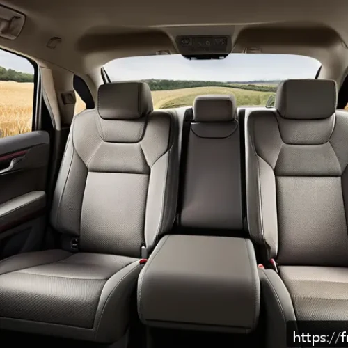 토요타 하이랜더의 장거리 주행 성능 - A spacious and modern Toyota Highlander interior during a long family road trip, featuring three row...